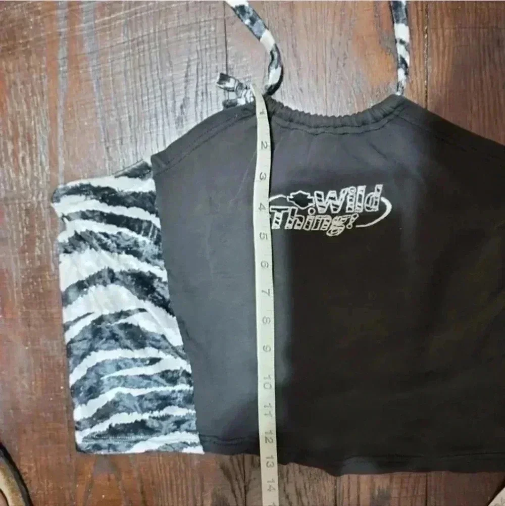 HARLEY Davidson Vintage Halter zebra print Tank. Size Xl - Picture 4 of 8